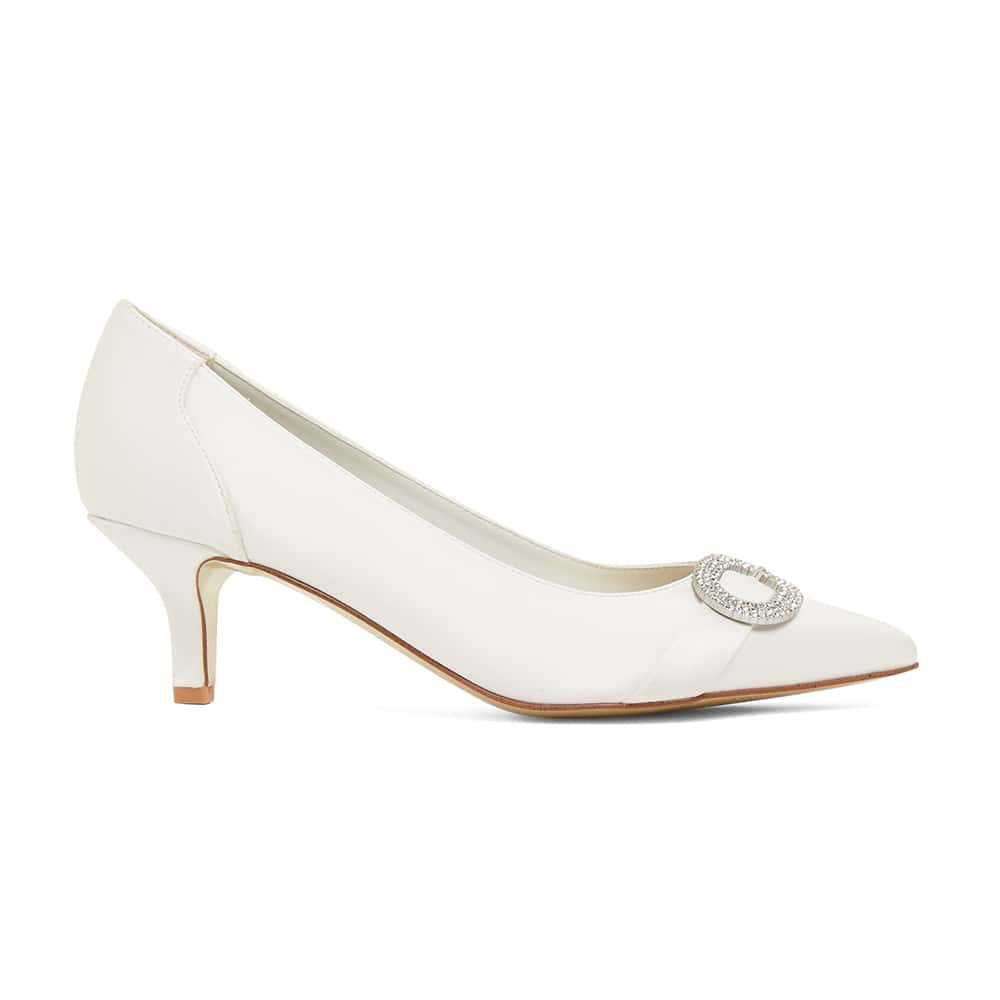 Tina Heel in Ivory Fabric