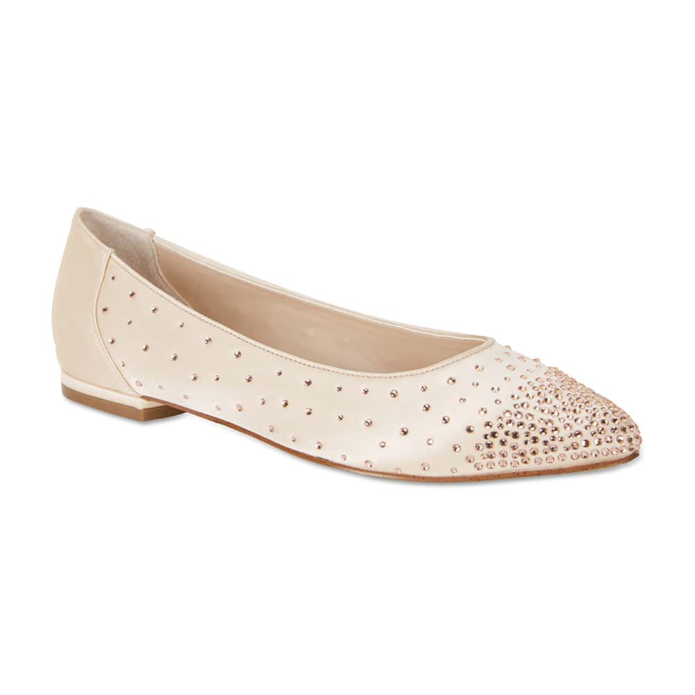 Glimmer Ballet Flat in Blush Satin