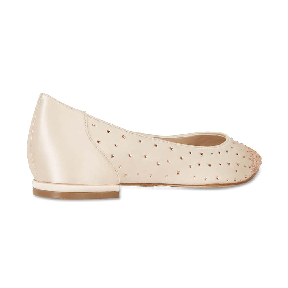 Glimmer Ballet Flat in Blush Satin
