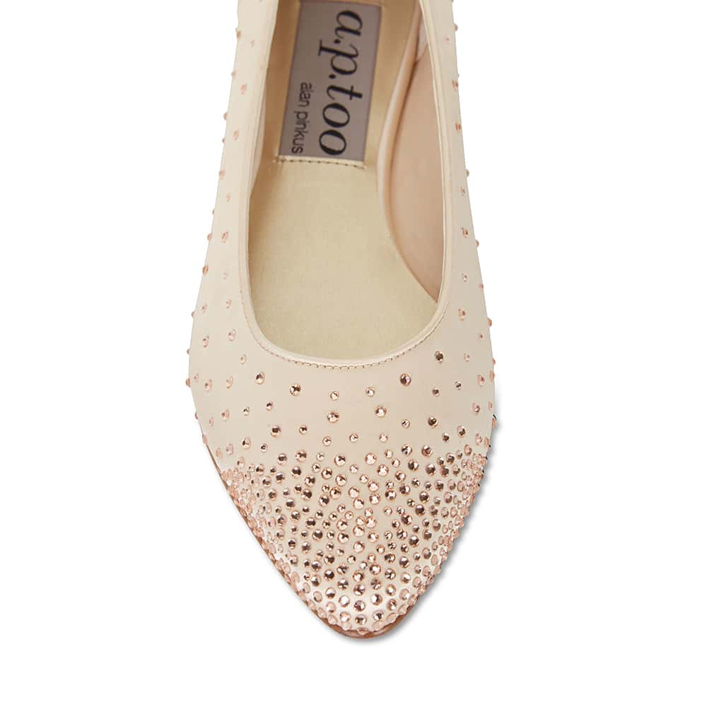 Glimmer Ballet Flat in Blush Satin