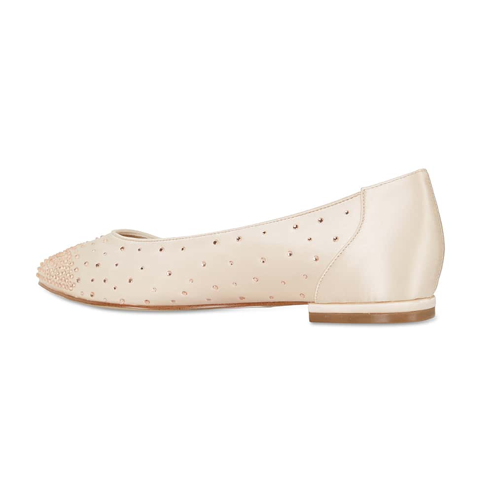 Glimmer Ballet Flat in Blush Satin