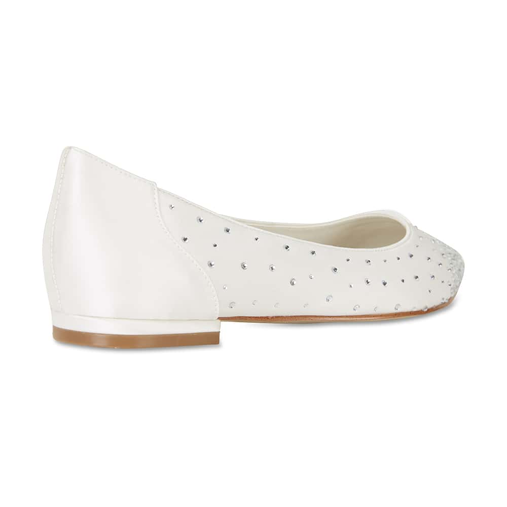Glimmer Ballet Flat in Ivory Satin