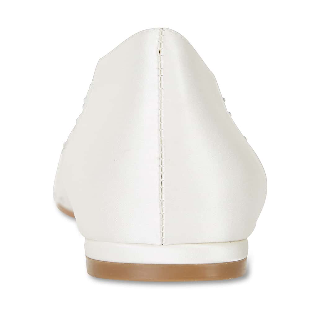 Glimmer Ballet Flat in Ivory Satin