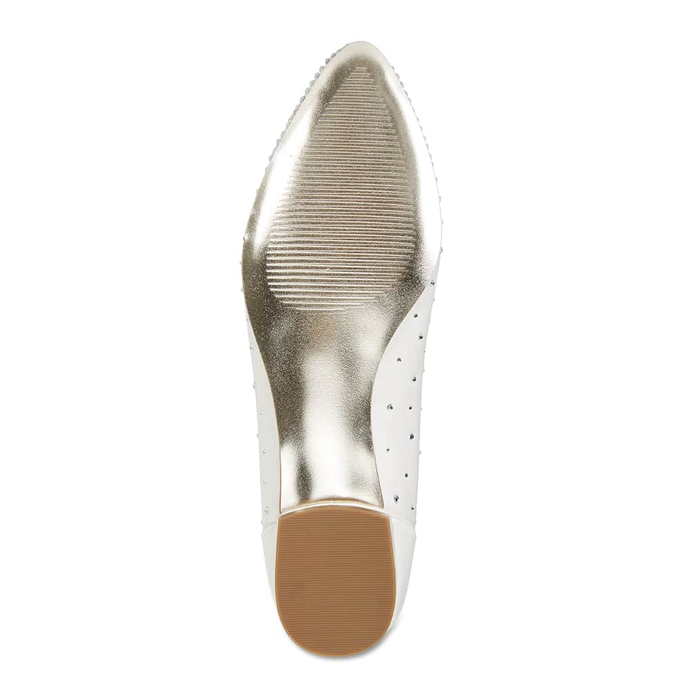 Glimmer Ballet Flat in Ivory Satin