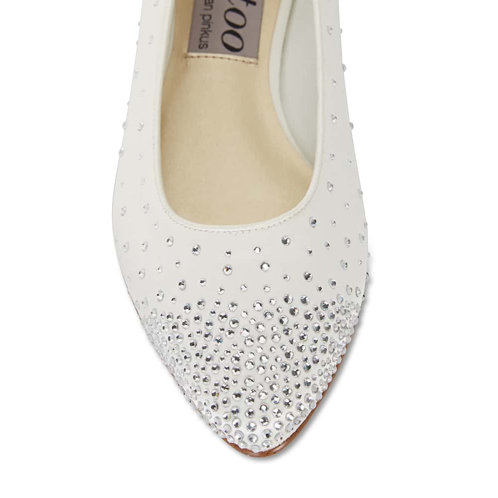 Glimmer Ballet Flat in Ivory Satin