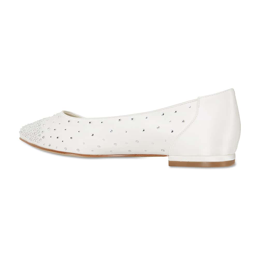 Glimmer Ballet Flat in Ivory Satin