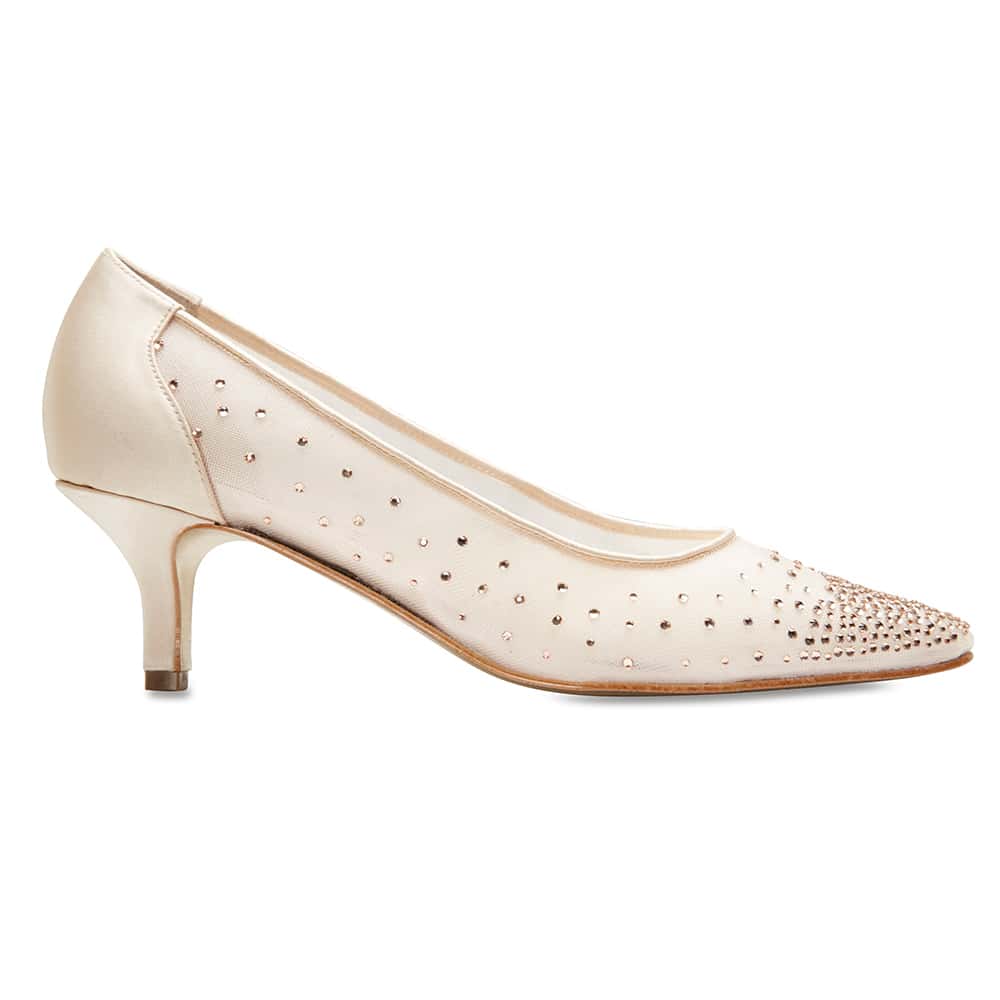 Spritz Heel in Baby Pink Satin