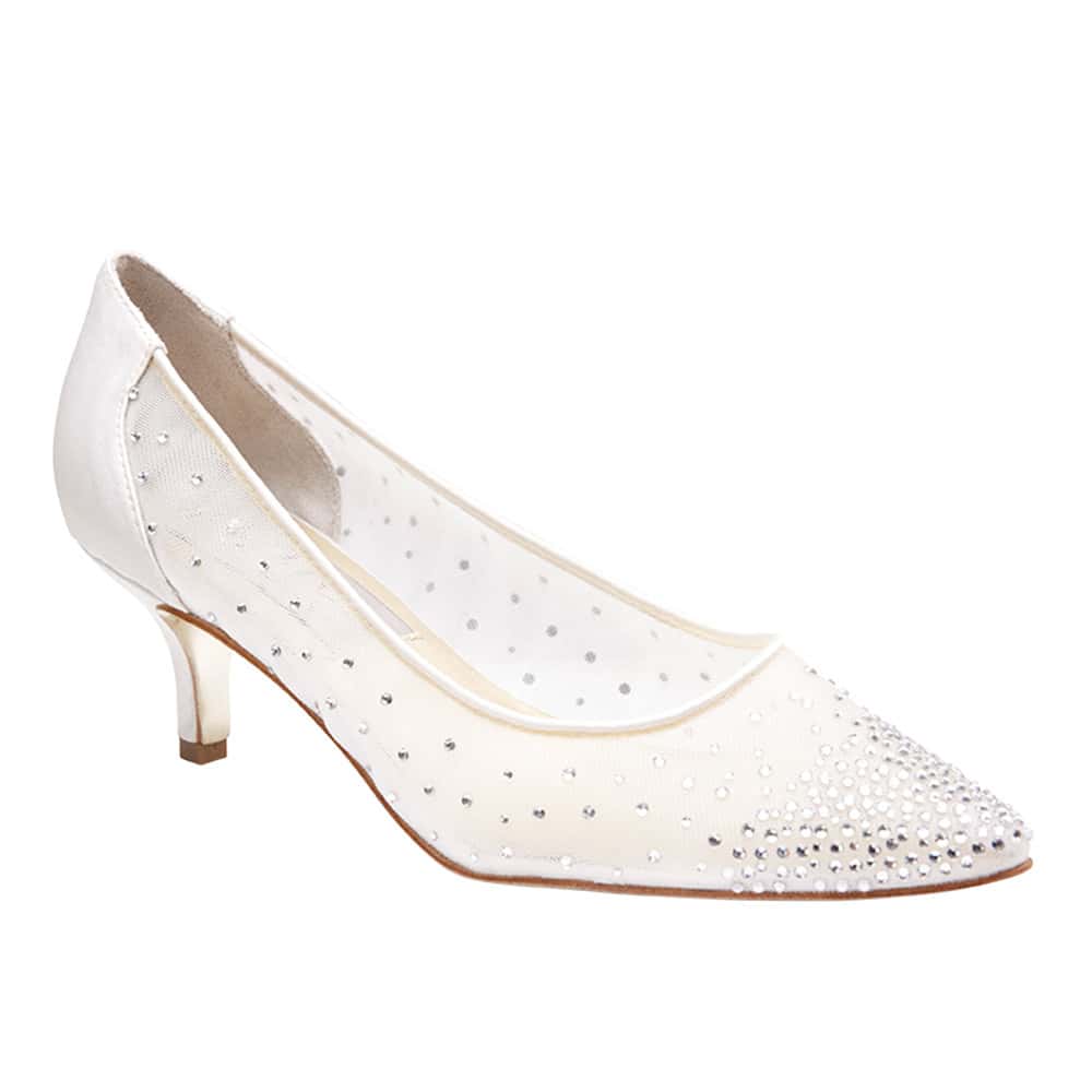 Spritz Heel in Ivory Satin