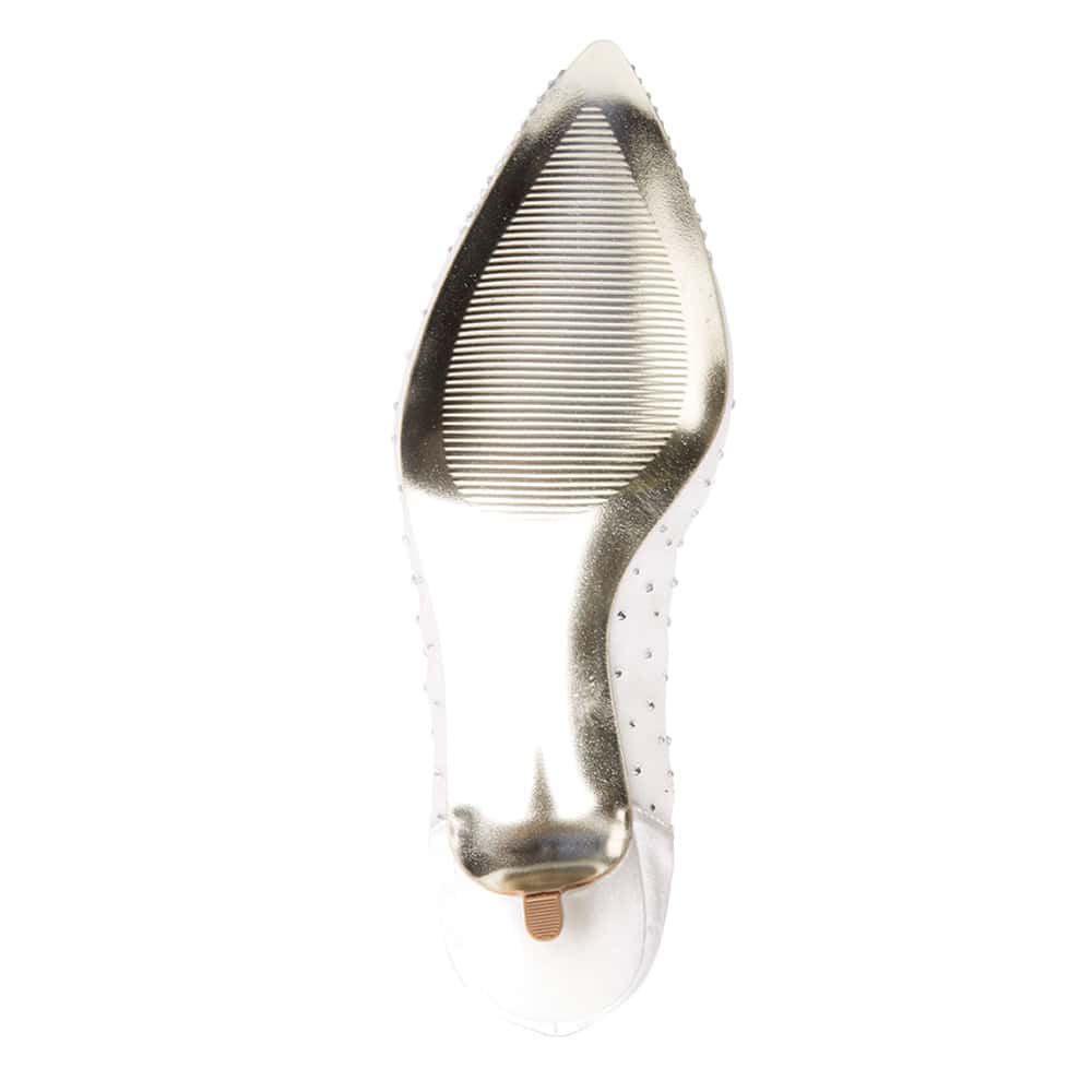 Spritz Heel in Ivory Satin
