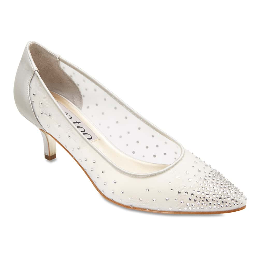Spritz Heel in Silver Satin
