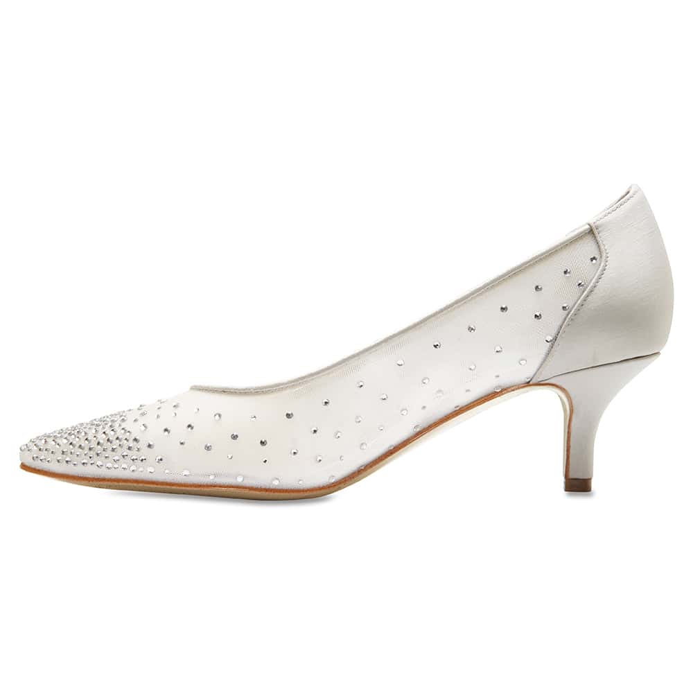 Spritz Heel in Silver Satin