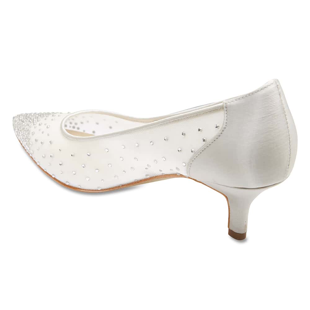 Spritz Heel in Silver Satin