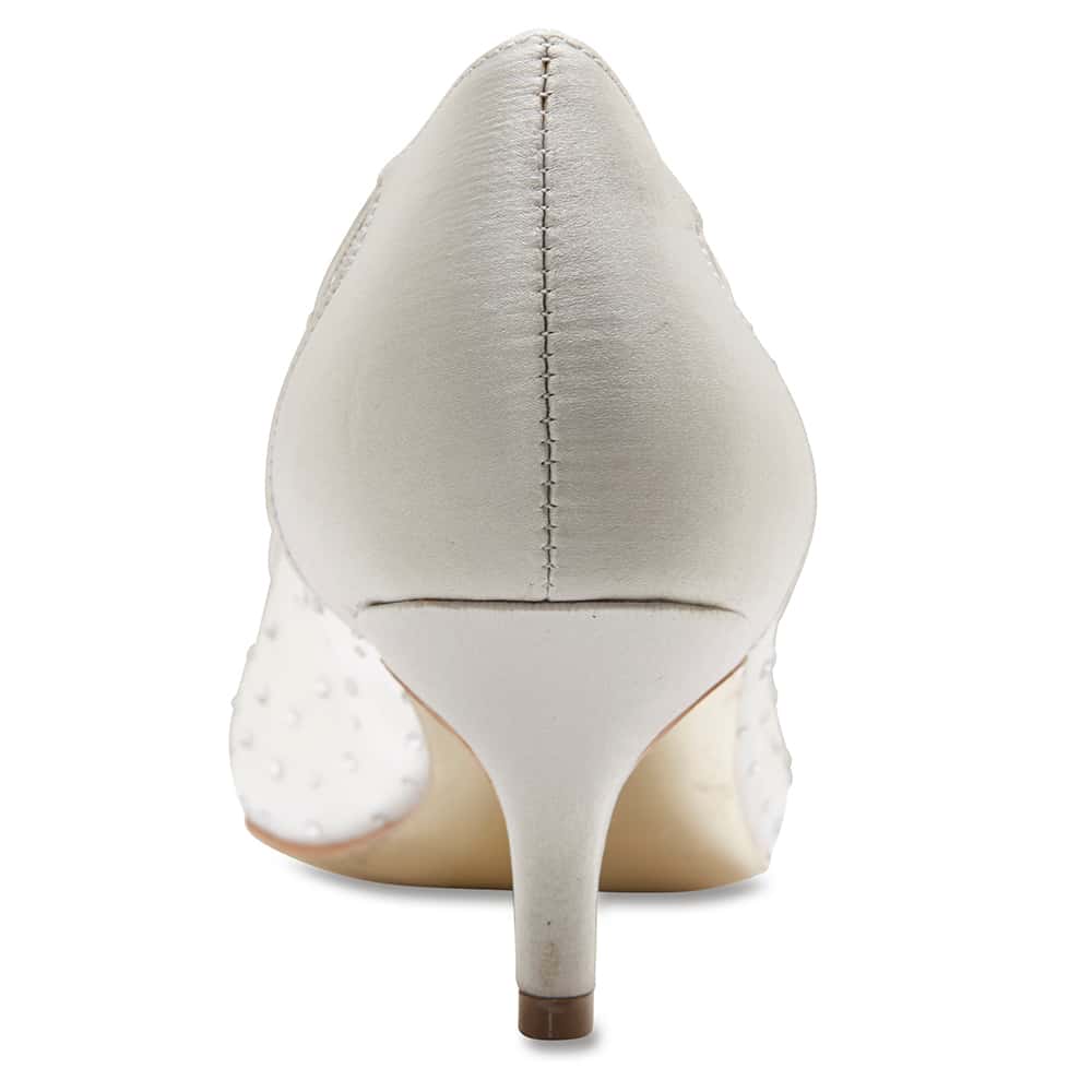Spritz Heel in Silver Satin