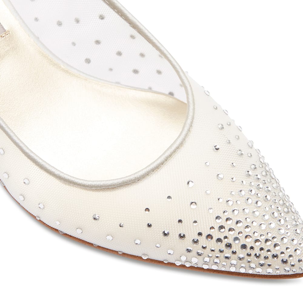 Spritz Heel in Silver Satin