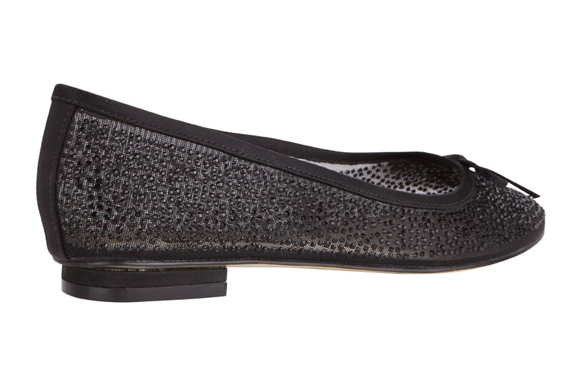 Twinkle Flat in Black Satin