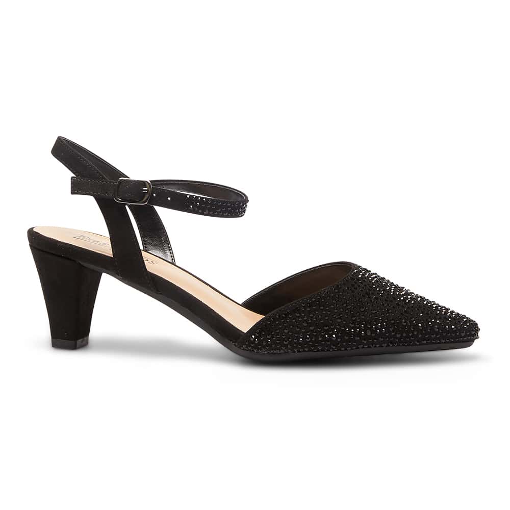 Black sparkly heeled shoes Clearance