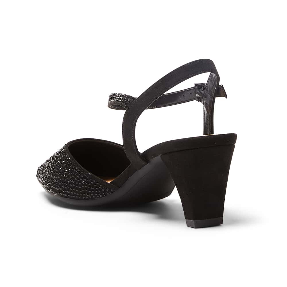 Black heels 2025 with sparkly strap