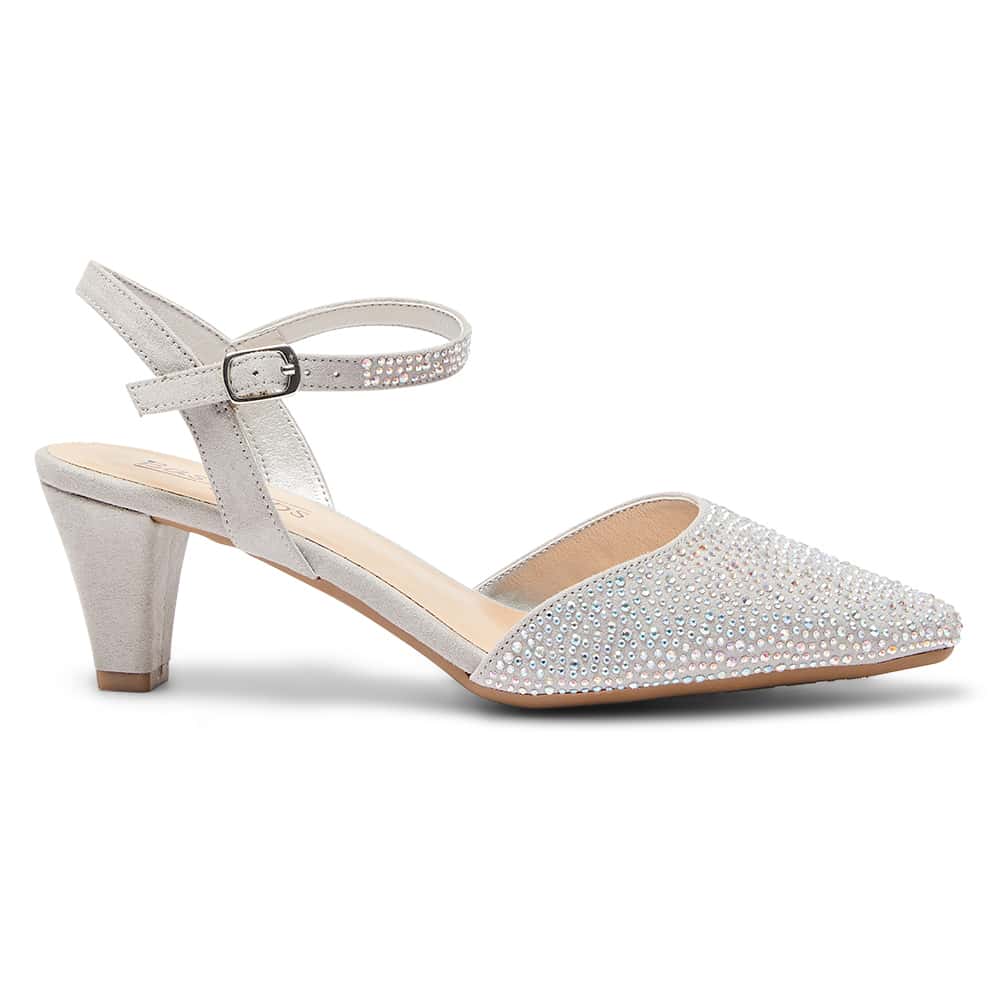 Adelle Heel in Silver Sparkle