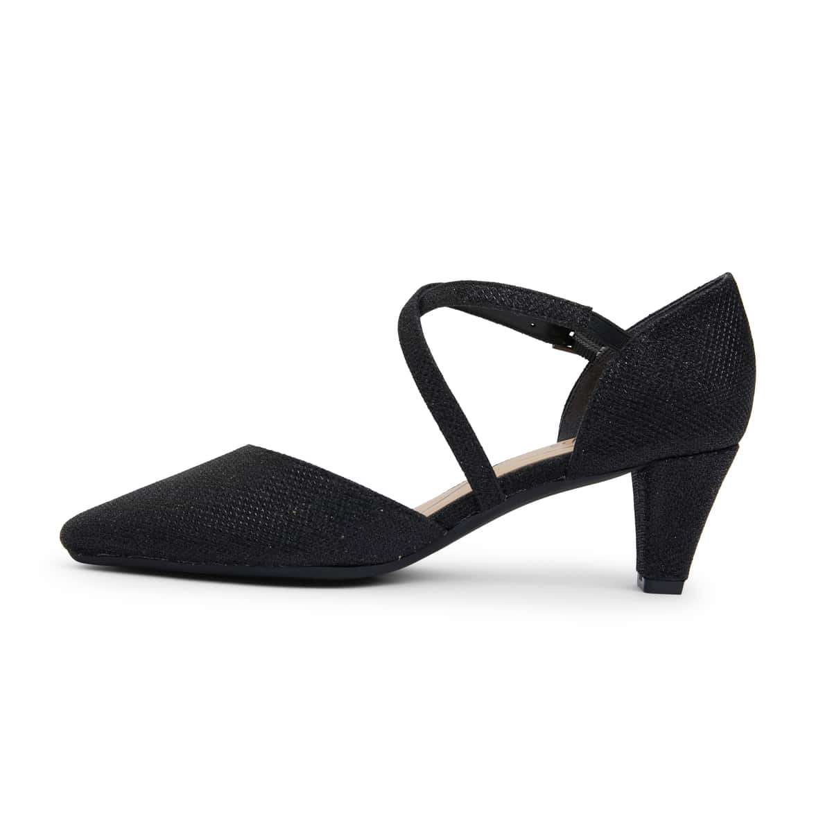 Adison Heel in Black Shimmer Fabric