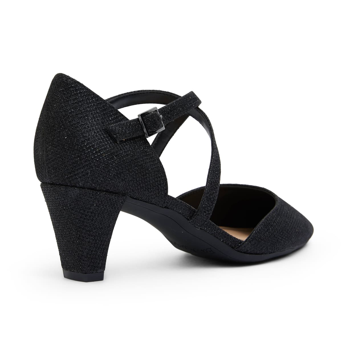 Adison Heel in Black Shimmer Fabric