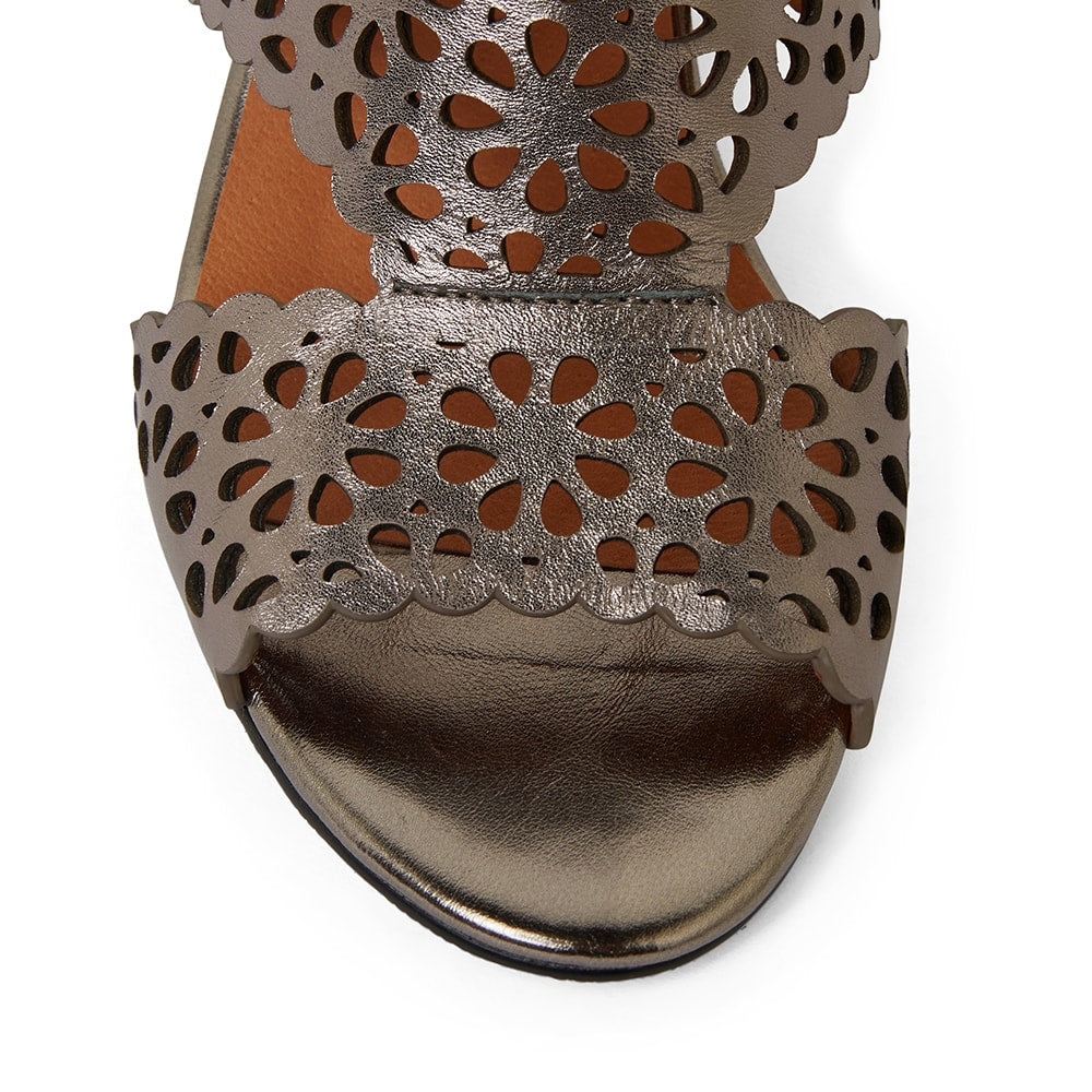 Amelia Heel in Pewter Leather