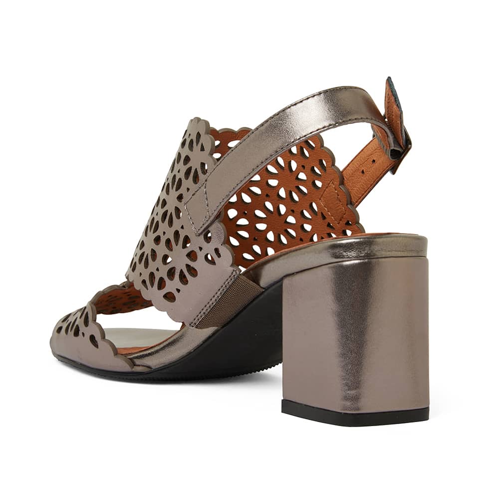 Amelia Heel in Pewter Leather