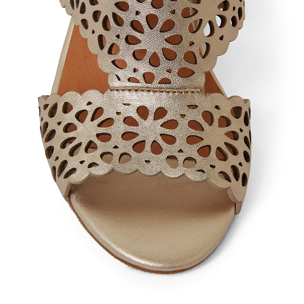 Amelia Heel in Soft Gold Leather