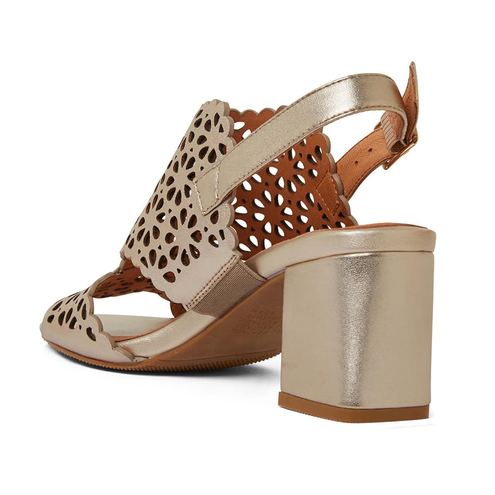 Amelia Heel in Soft Gold Leather