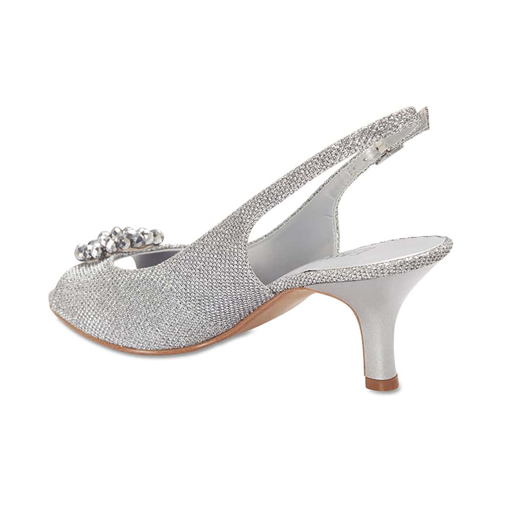 Anissa Heel in Silver Shimmer Fabric