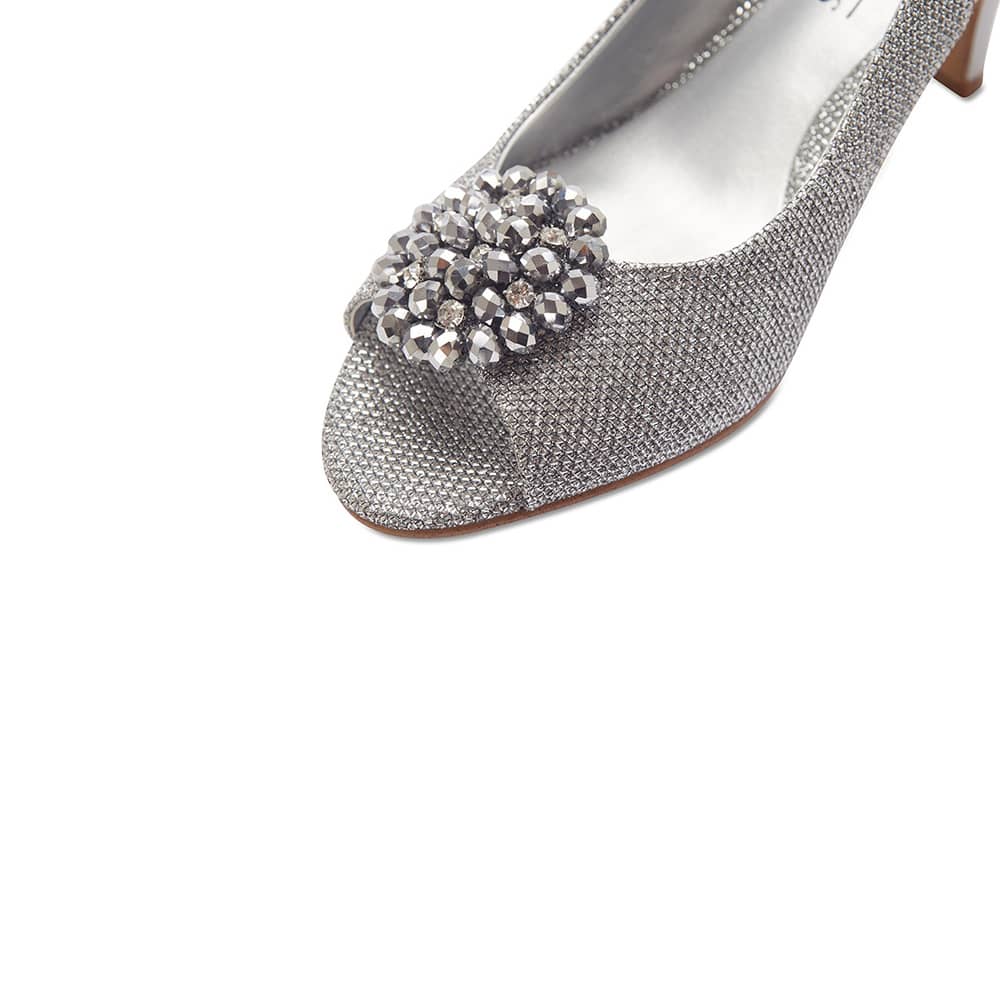 Anissa Heel in Silver Shimmer Fabric