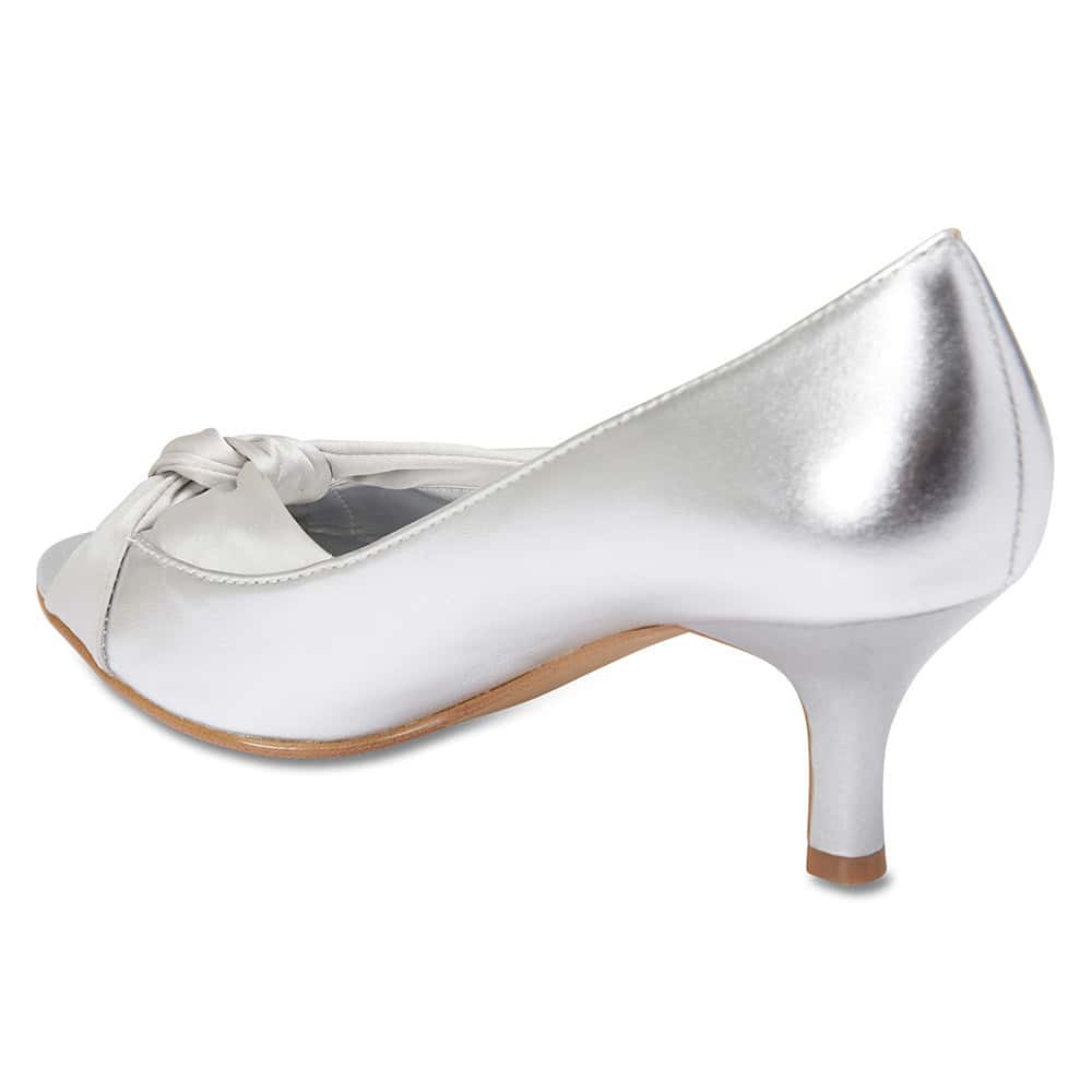 Astrid Heel in Silver Leather