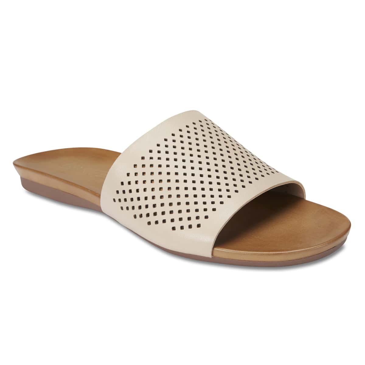 Aztec Slide in Nude Leather
