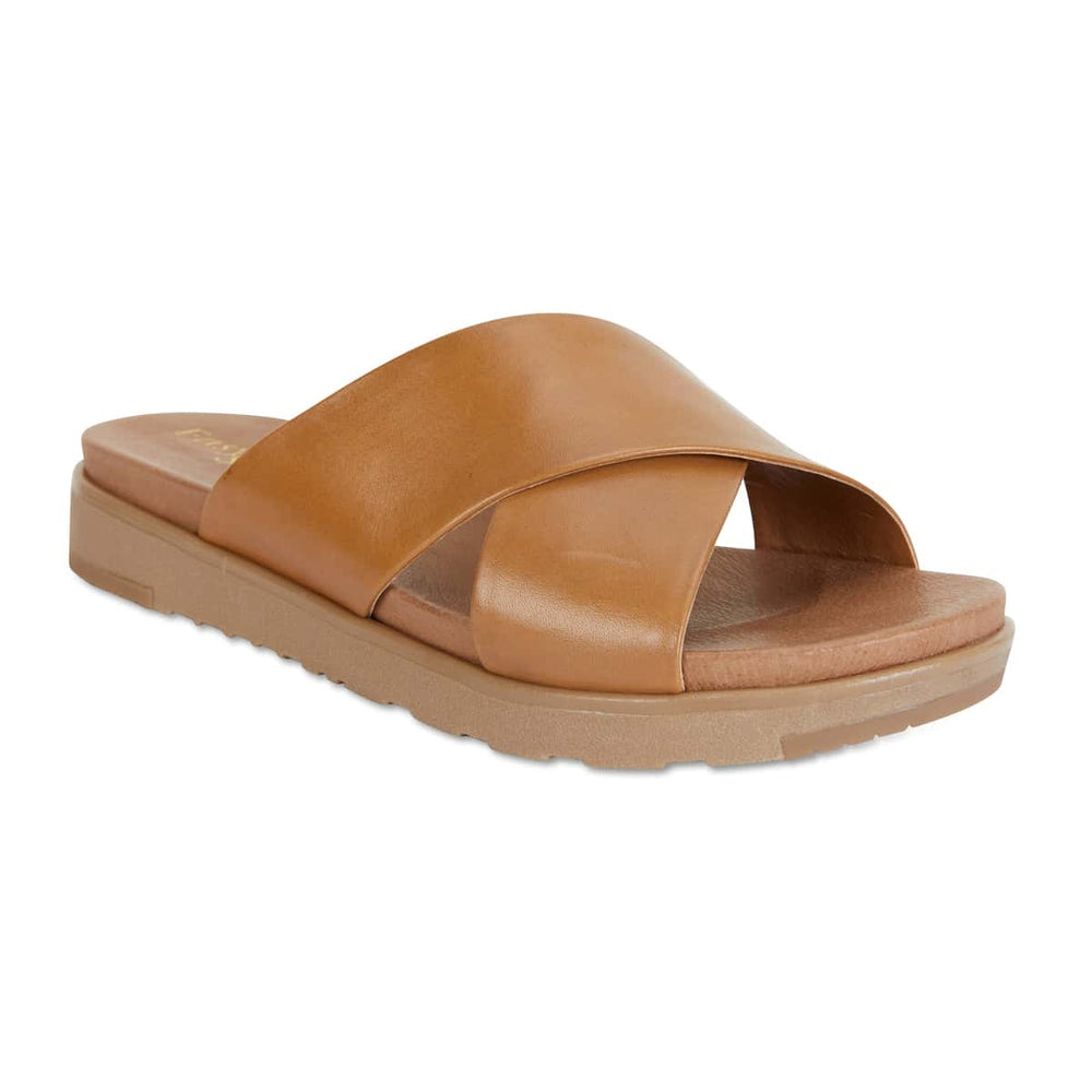 Cognac hotsell leather slides