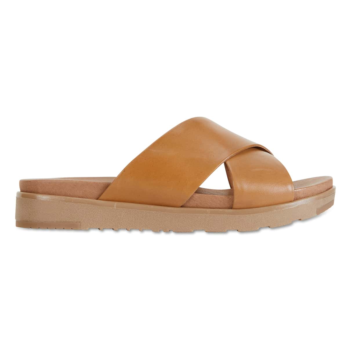 Bold Slide in Cognac Leather