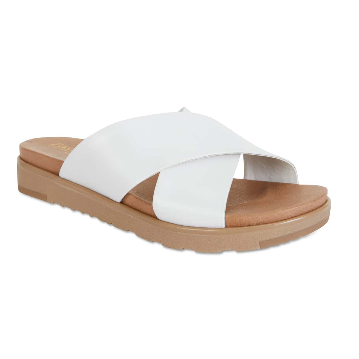 Bold Slide in White Leather