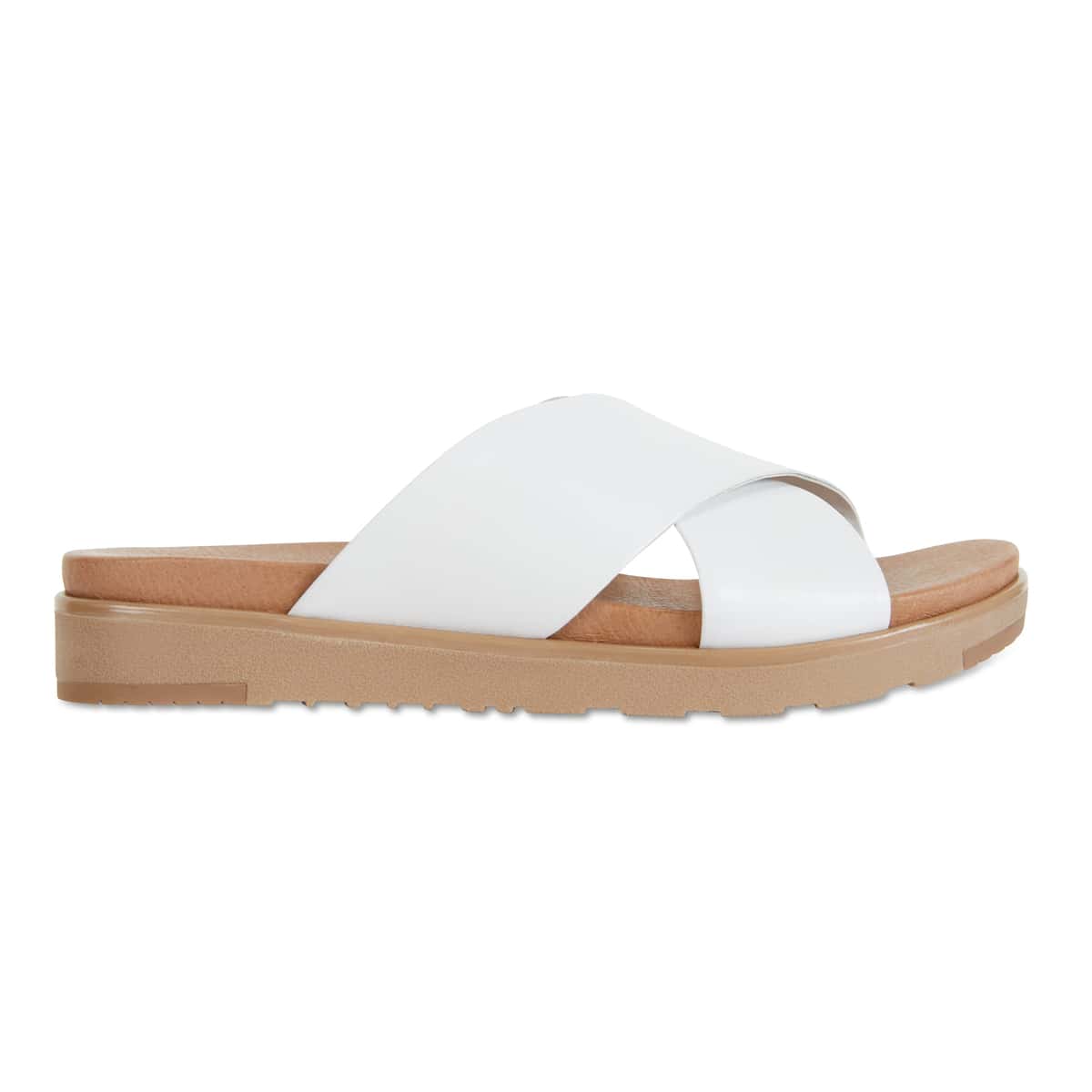 Bold Slide in White Leather
