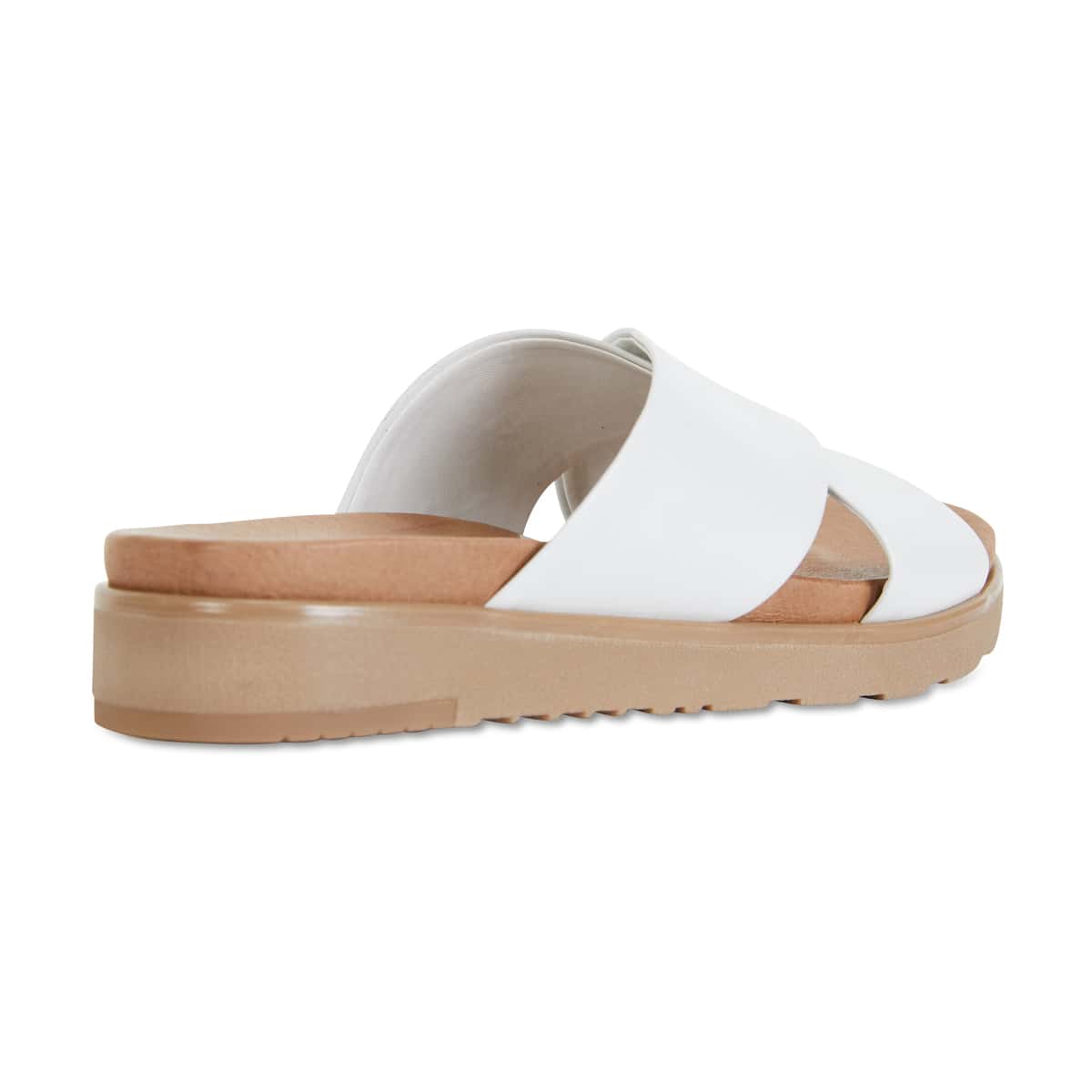 Bold Slide in White Leather