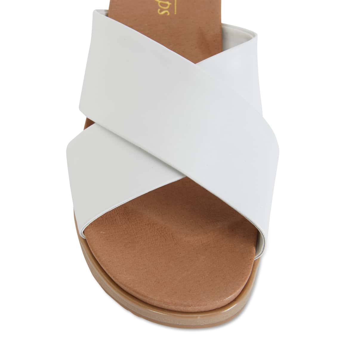 Bold Slide in White Leather