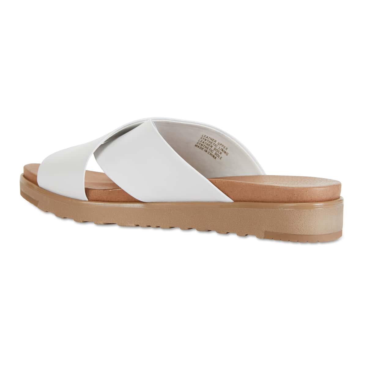 Bold Slide in White Leather