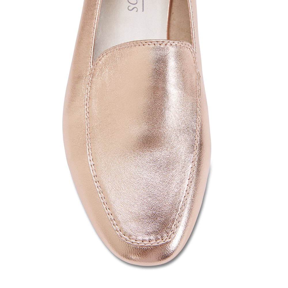 Braxton Loafer in Rose Gold Leather