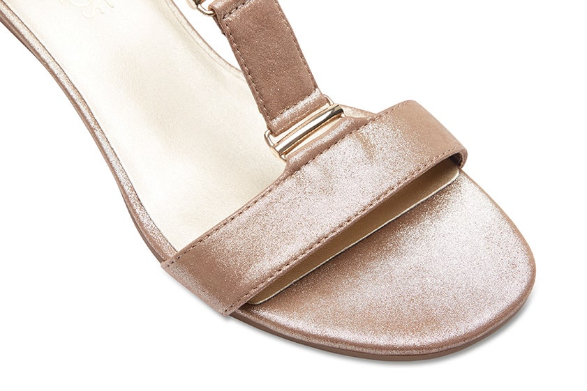 Cabana Heel in Pewter Leather