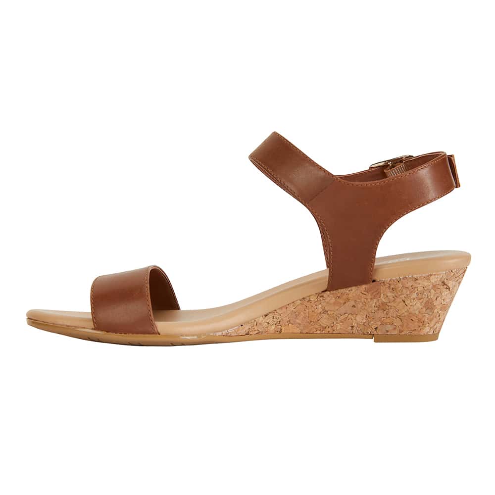 Cable Heel in Cognac Leather