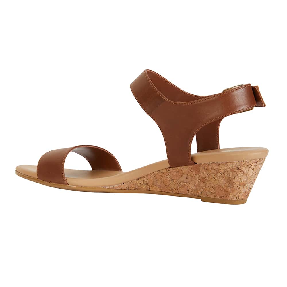 Cable Heel in Cognac Leather