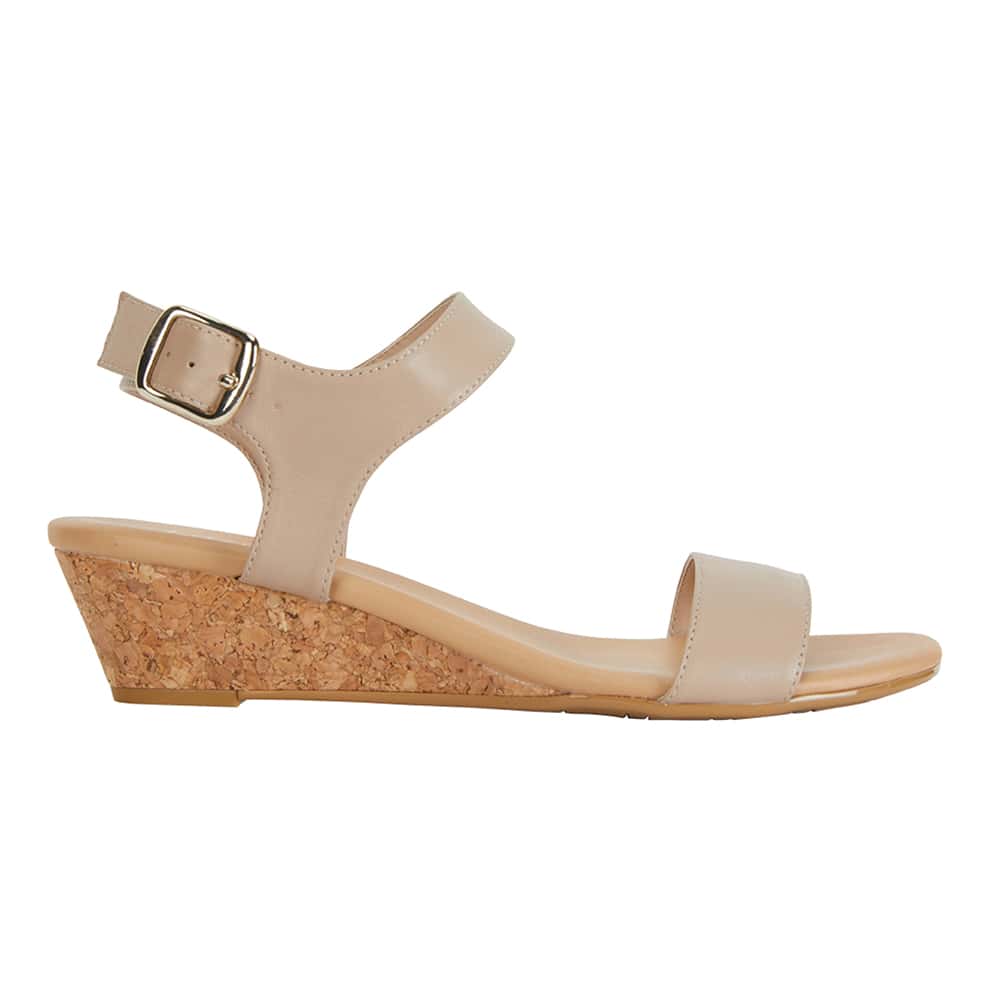 Cable Heel in Nude Leather