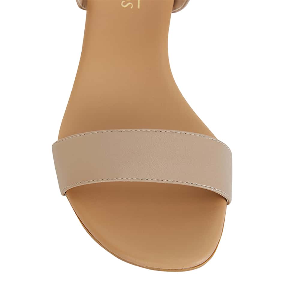 Cable Heel in Nude Leather