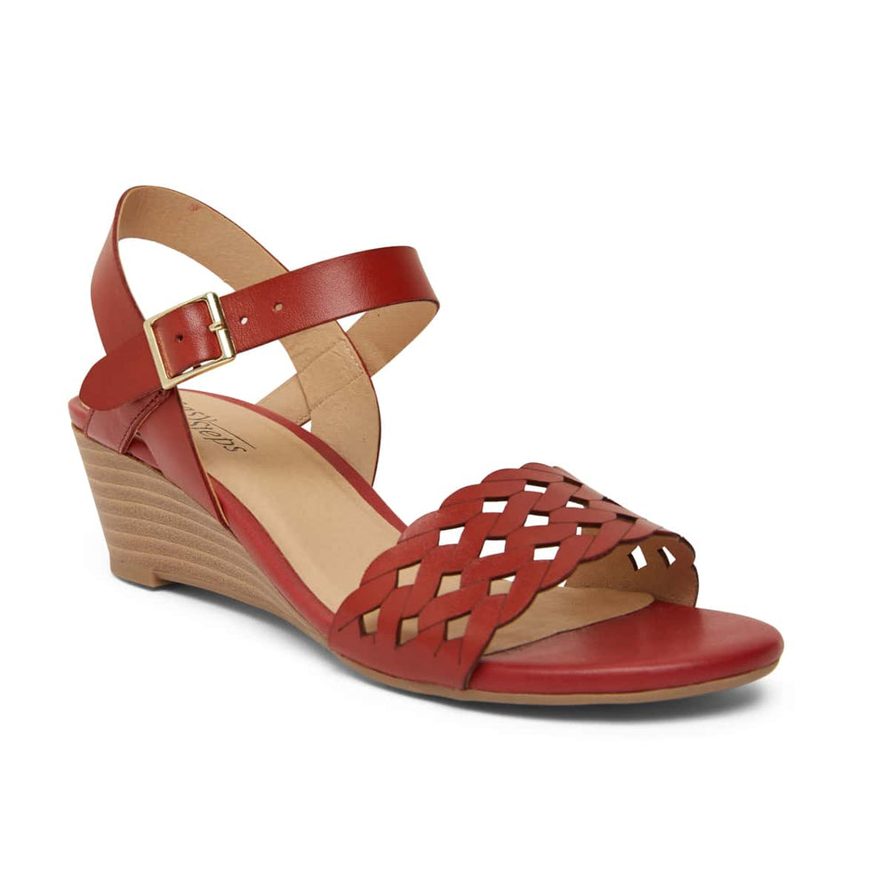 Callum Heel in Red Leather