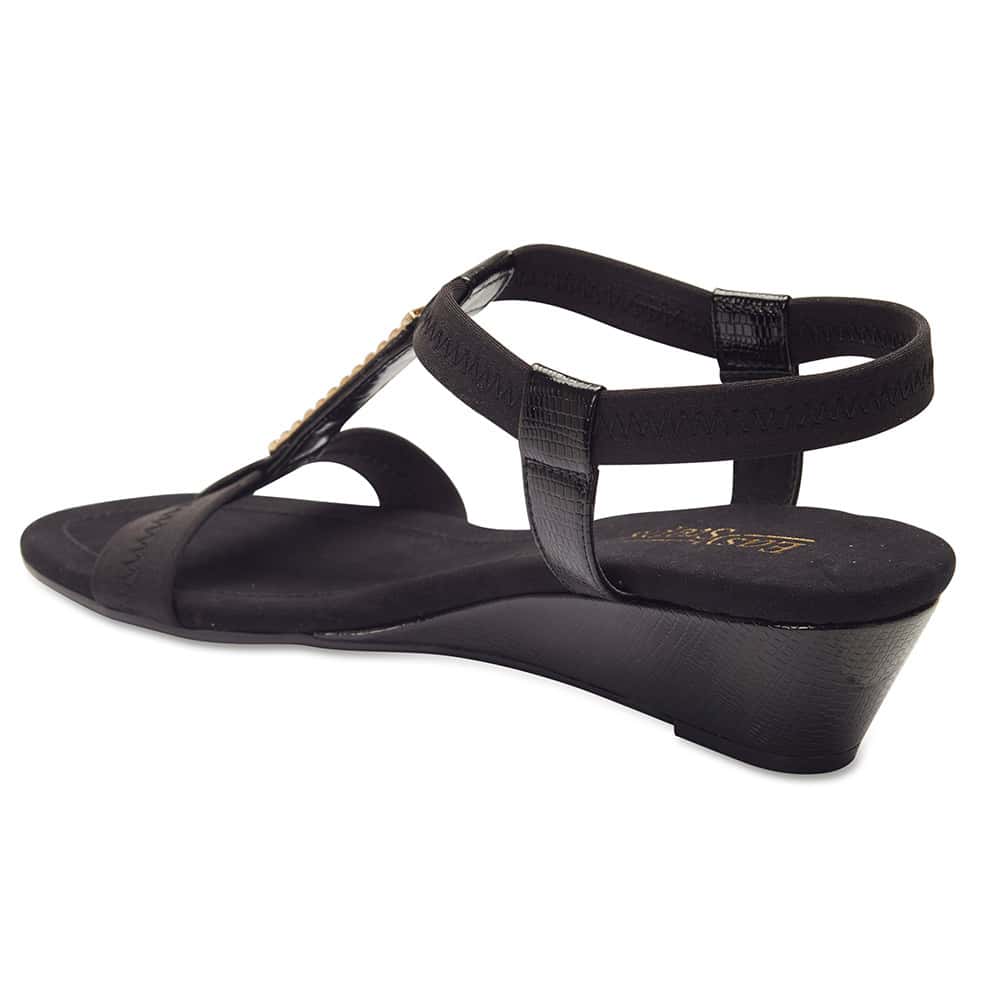 Calvin Heel in Black Fabric
