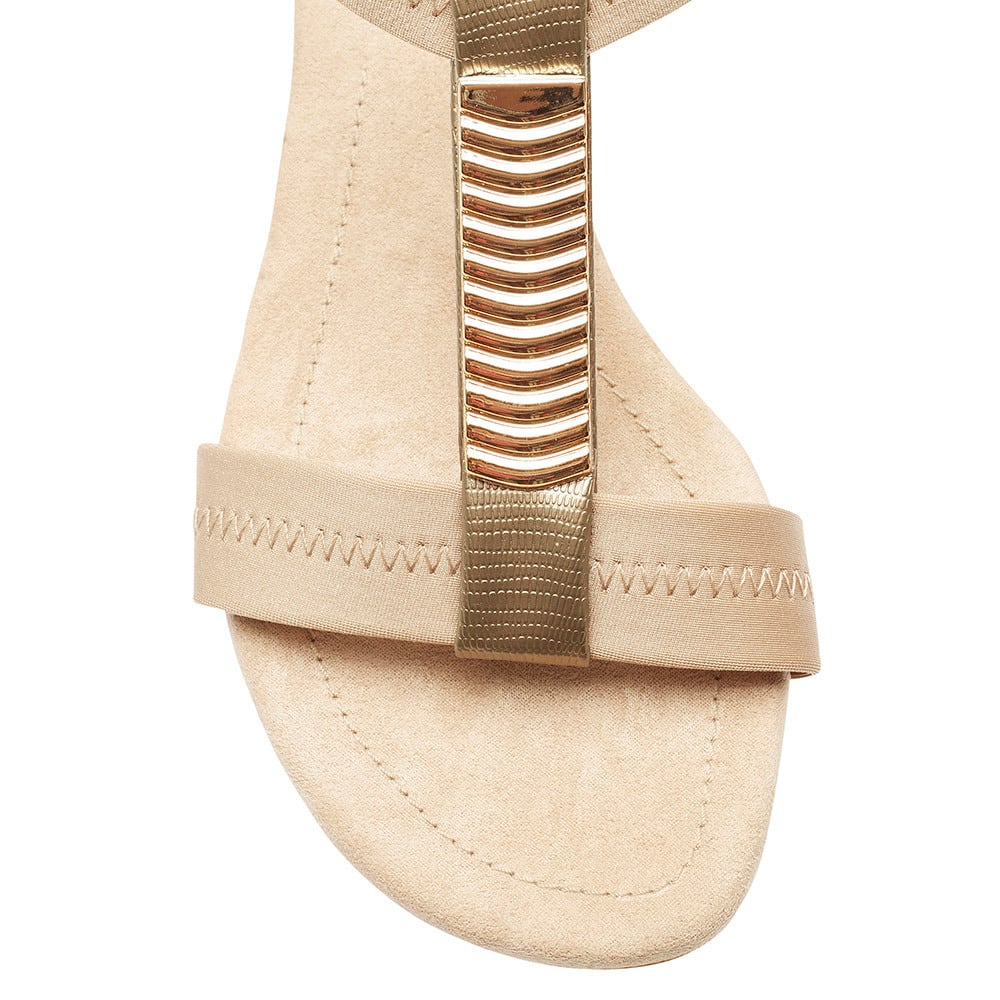 Calvin Heel in Taupe Fabric