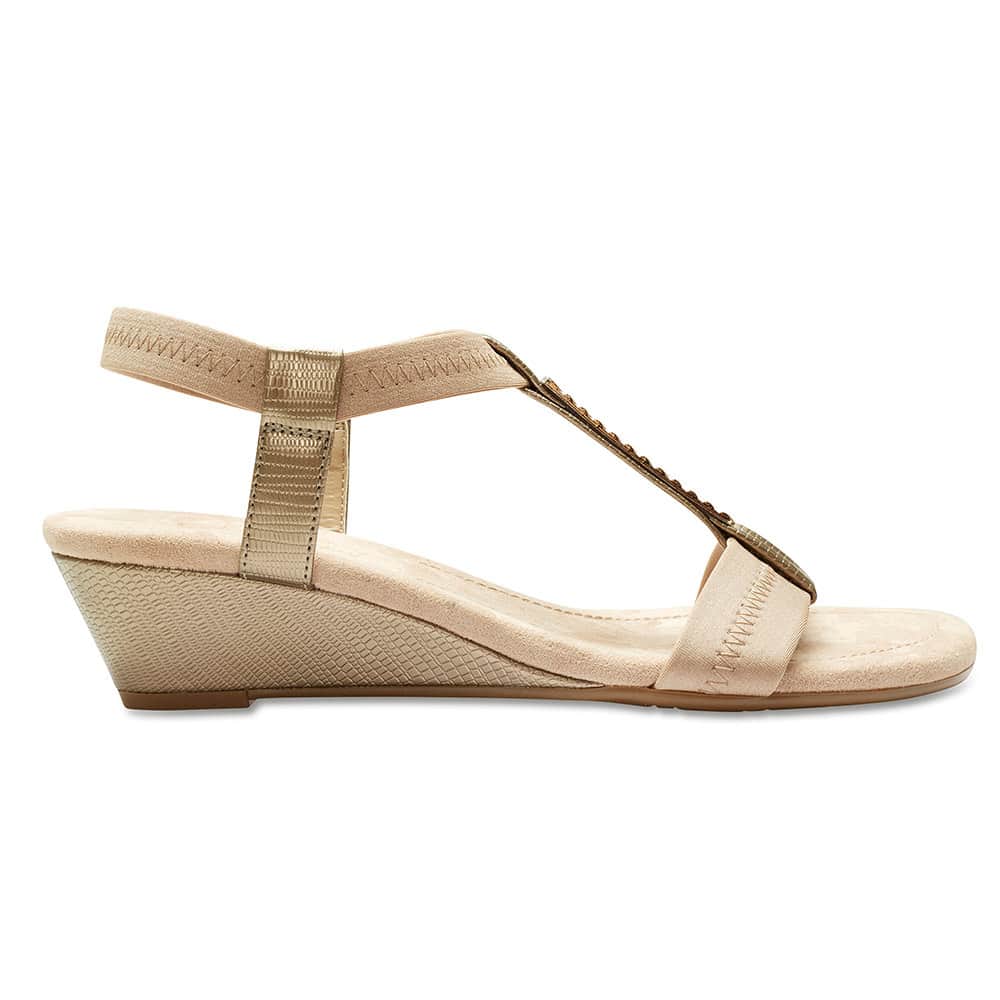 Calvin Heel in Taupe Fabric