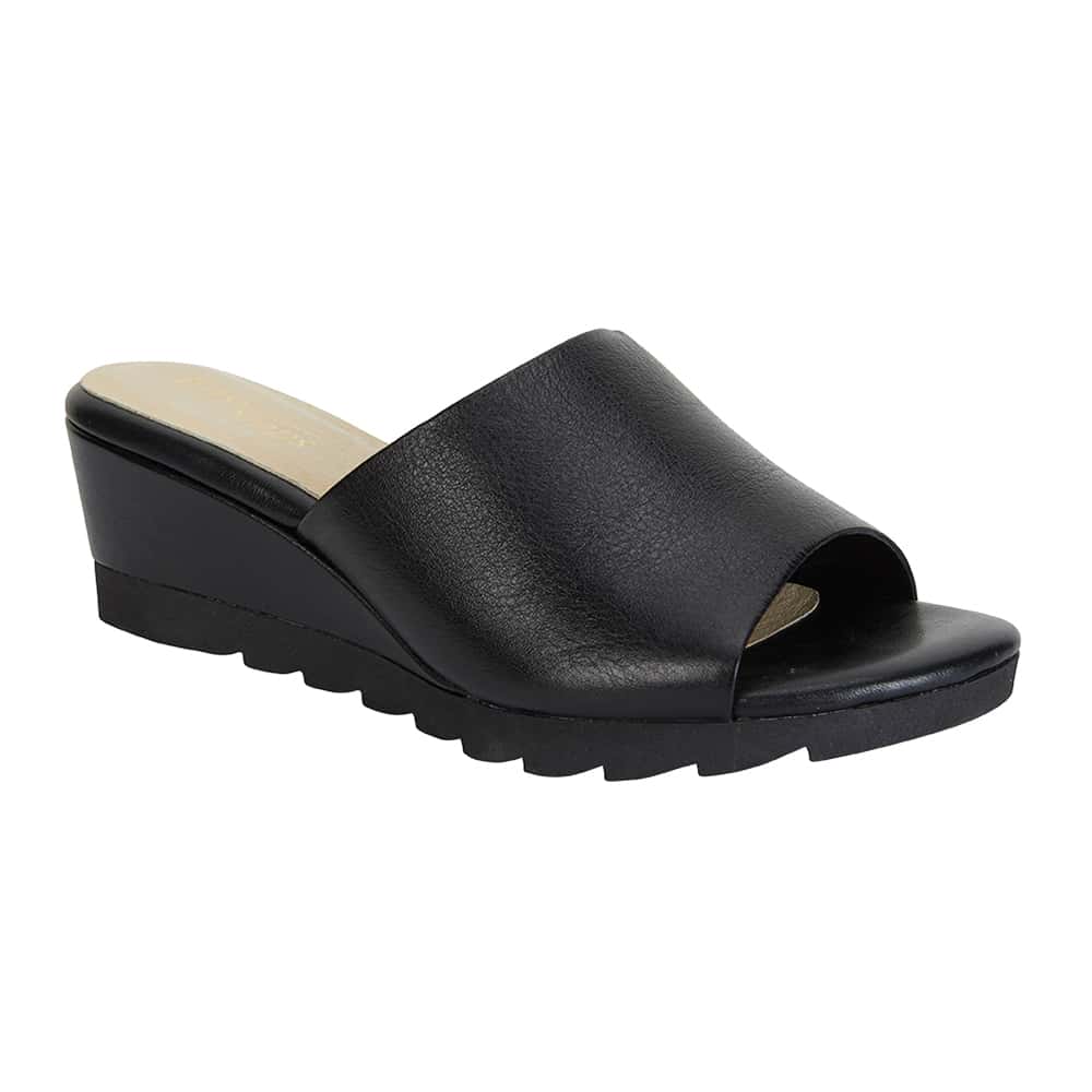 Calypso Heel in Black Leather